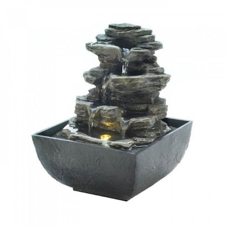 Cascading Fountains Cascading Fountains 10018474 5.25 x 5.25 x 7 in. Tiered Rock Formation Tabletop Fountain 10018474